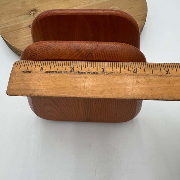 Hand Made Solid Oak Wood Napkin Holder Vintage boho bohemian style vibe light co - Picture 7 of 9
